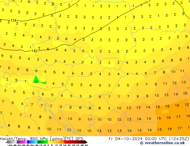 Height/Temp. 850 hPa GFS pt. 04.10.2024 00 UTC
