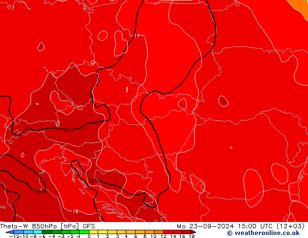 Theta-W 850hPa GFS Po 23.09.2024 15 UTC