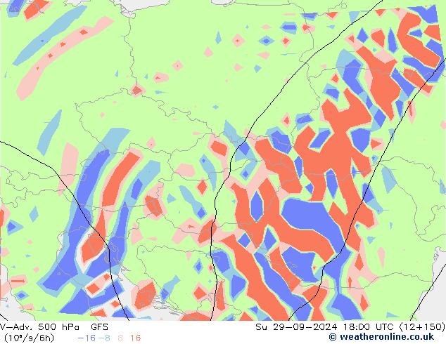 V-Adv. 500 hPa GFS dom 29.09.2024 18 UTC