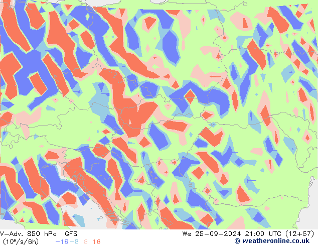 V-Adv. 850 hPa GFS mié 25.09.2024 21 UTC