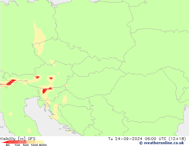 Sichtweite GFS Di 24.09.2024 06 UTC