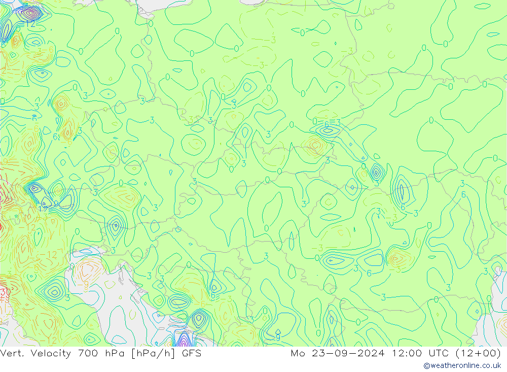 Vert. Velocity 700 hPa GFS Mo 23.09.2024 12 UTC