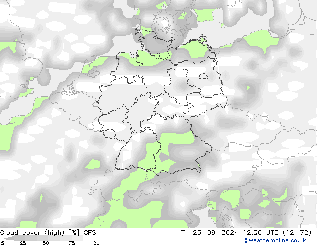 nuvens (high) GFS Qui 26.09.2024 12 UTC