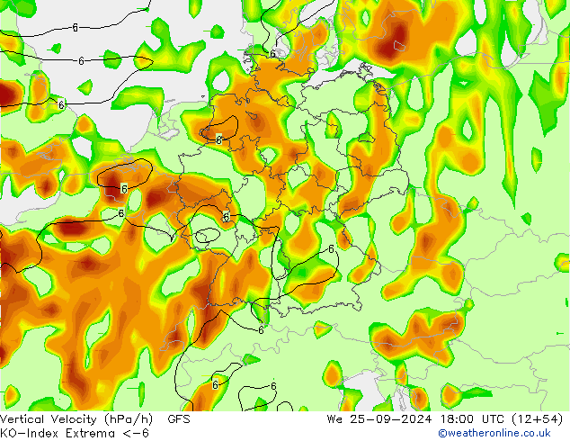 Convection-Index GFS We 25.09.2024 18 UTC