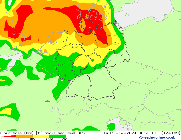 Cloud base (low) GFS mar 01.10.2024 00 UTC