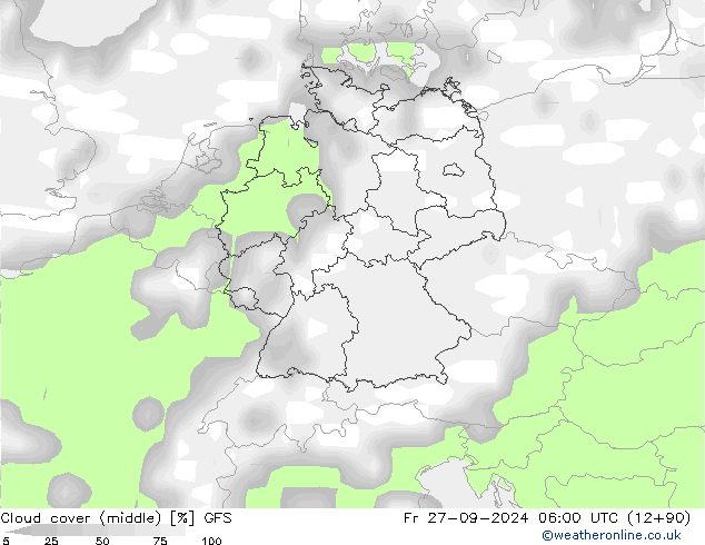 Bewolking (Middelb.) GFS vr 27.09.2024 06 UTC