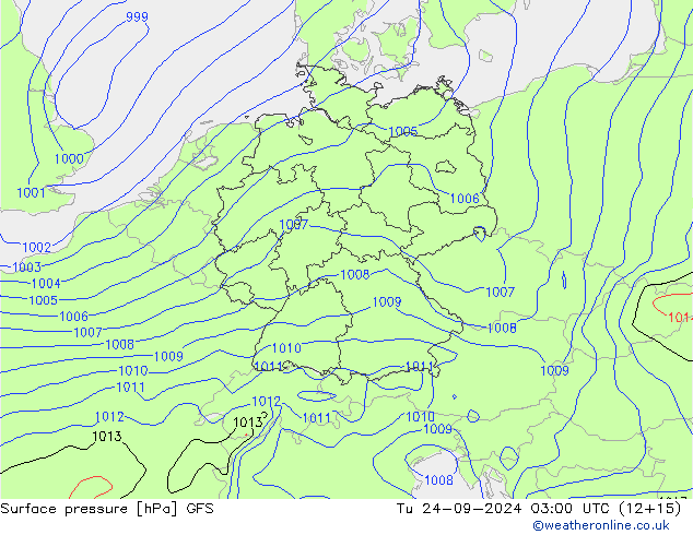 Surface pressure GFS Tu 24.09.2024 03 UTC