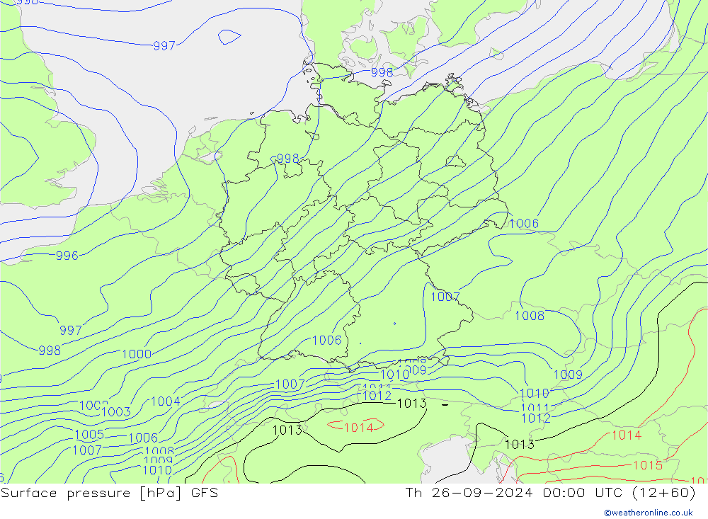 приземное давление GFS чт 26.09.2024 00 UTC