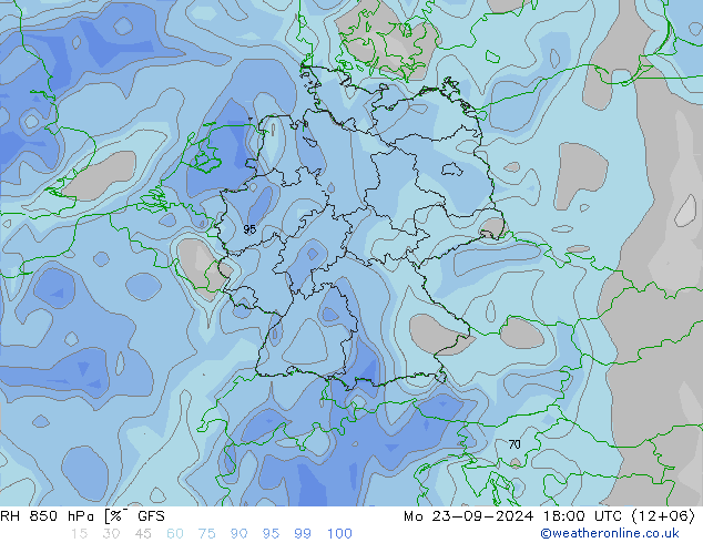 RV 850 hPa GFS ma 23.09.2024 18 UTC