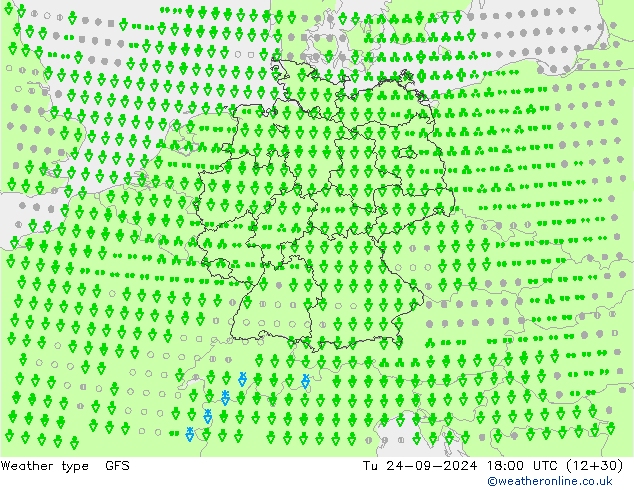 Weather type GFS Tu 24.09.2024 18 UTC