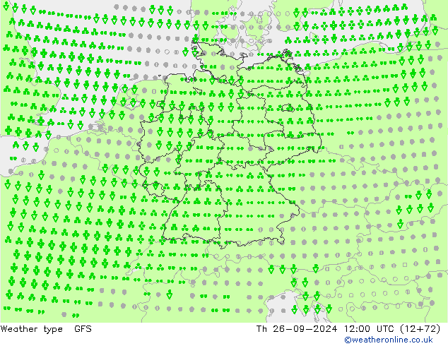 tipo de precipitação GFS Qui 26.09.2024 12 UTC