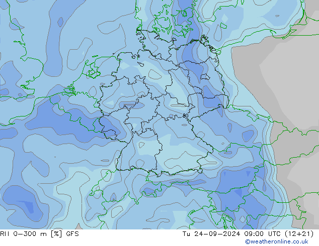 RV 0-300 m GFS di 24.09.2024 09 UTC