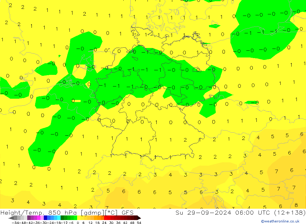 Z500/Rain (+SLP)/Z850 GFS Su 29.09.2024 06 UTC