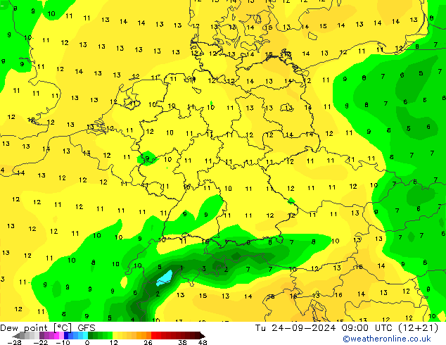 Dauwpunt GFS di 24.09.2024 09 UTC