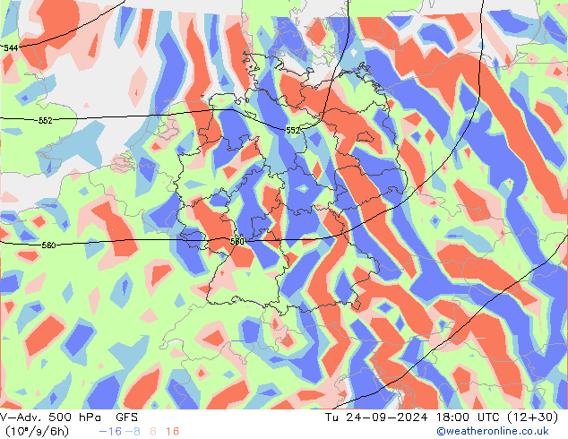 V-Adv. 500 hPa GFS di 24.09.2024 18 UTC