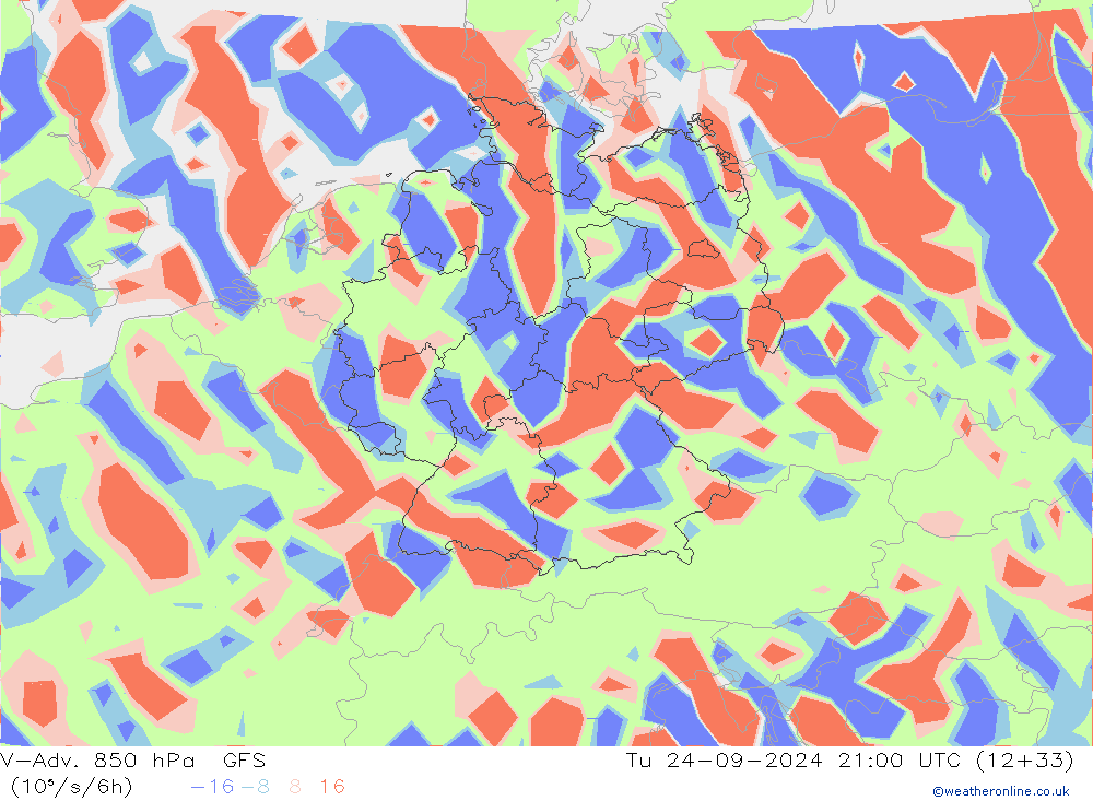 V-Adv. 850 hPa GFS mar 24.09.2024 21 UTC