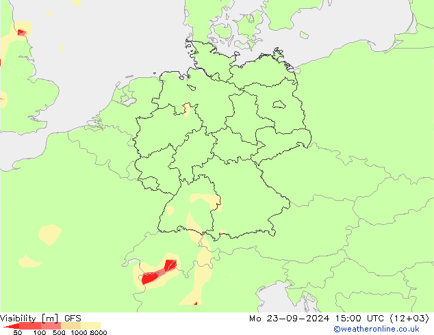 Visibility GFS Mo 23.09.2024 15 UTC