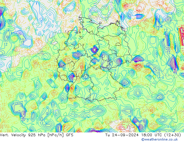 Vert. Velocity 925 hPa GFS mar 24.09.2024 18 UTC