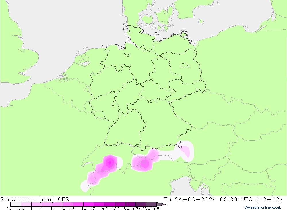 Snow accu. GFS  24.09.2024 00 UTC