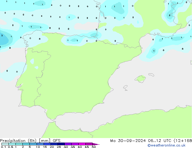 Z500/Regen(+SLP)/Z850 GFS ma 30.09.2024 12 UTC