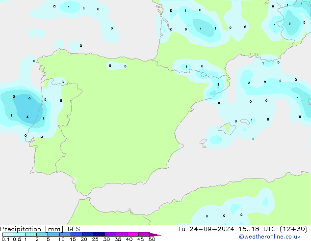 Precipitation GFS Tu 24.09.2024 18 UTC