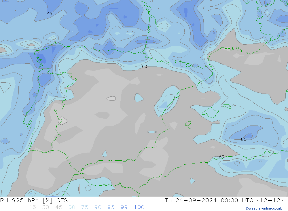 RV 925 hPa GFS di 24.09.2024 00 UTC