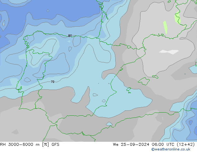 RH 3000-6000 m GFS St 25.09.2024 06 UTC