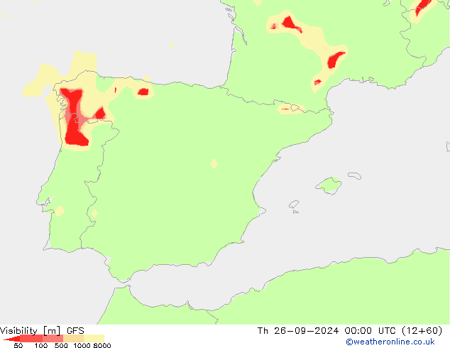 Visibility GFS Th 26.09.2024 00 UTC