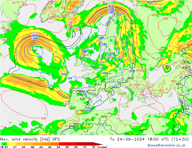 Max. wind velocity GFS Settembre 2024