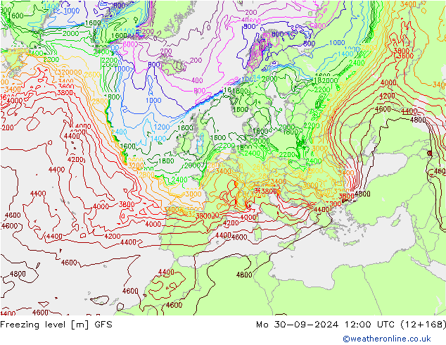 Frostgrenze GFS Mo 30.09.2024 12 UTC