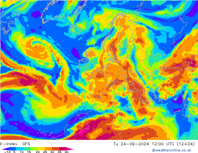 K-Index GFS Di 24.09.2024 12 UTC