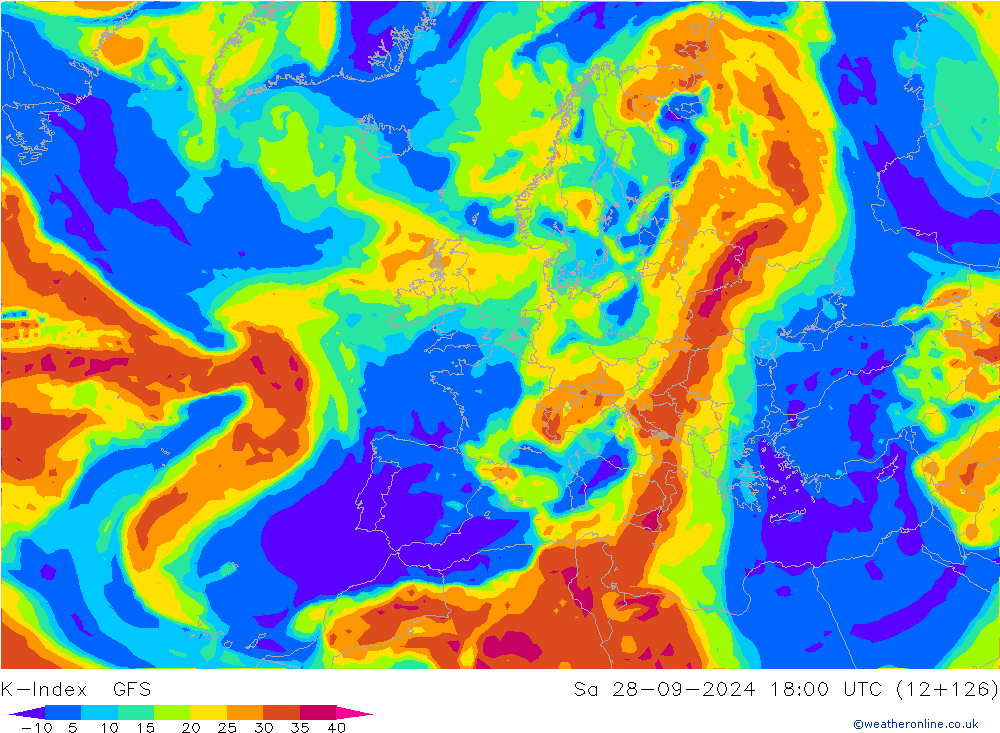 K-Index GFS za 28.09.2024 18 UTC