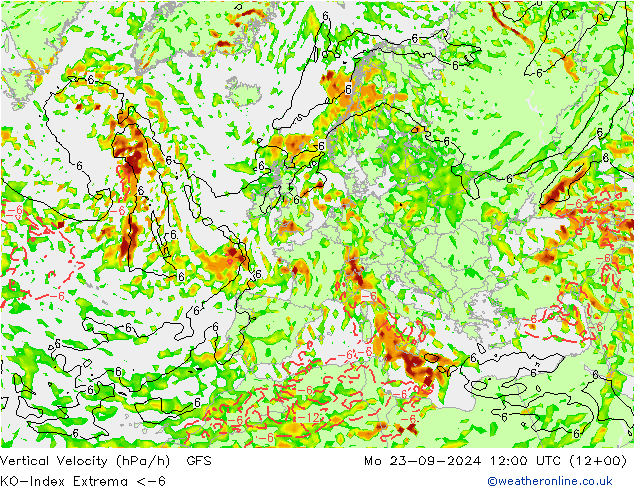 Convection-Index GFS lun 23.09.2024 12 UTC