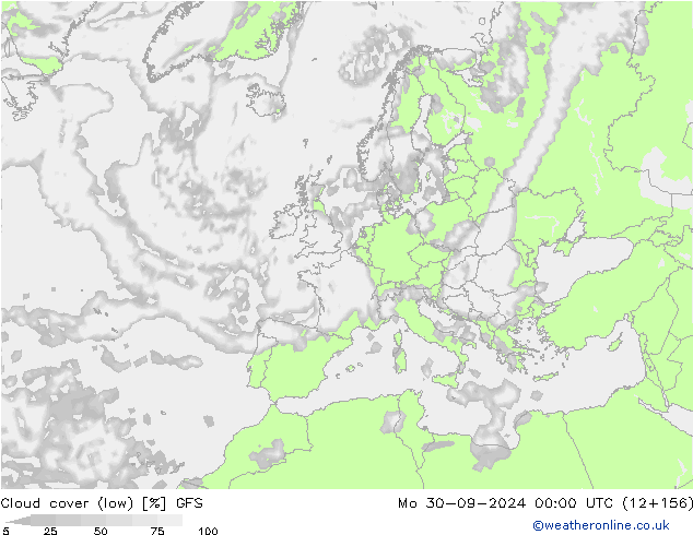 Bulutlar (düşük) GFS Pzt 30.09.2024 00 UTC