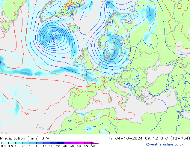осадки GFS пт 04.10.2024 12 UTC