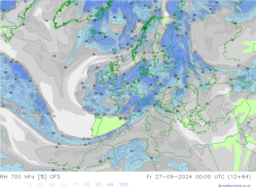 RV 700 hPa GFS vr 27.09.2024 00 UTC