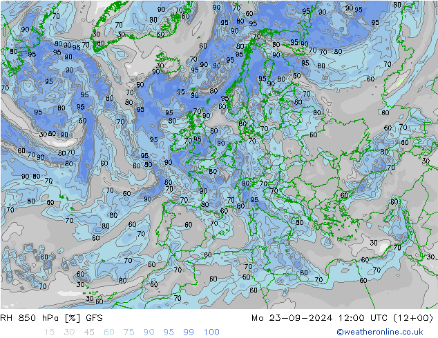 RH 850 hPa GFS Settembre 2024