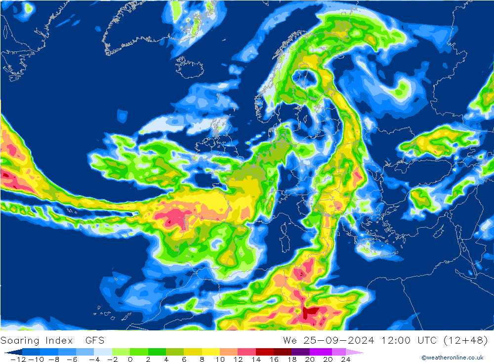 Soaring Index GFS We 25.09.2024 12 UTC