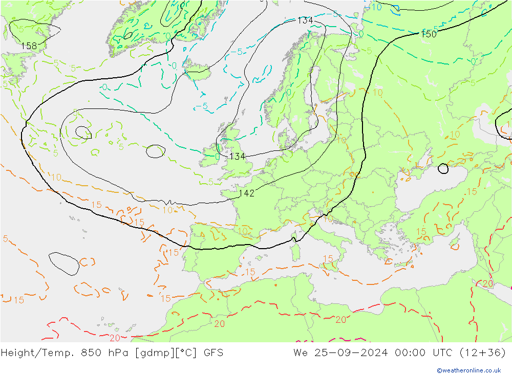 Height/Temp. 850 hPa GFS September 2024