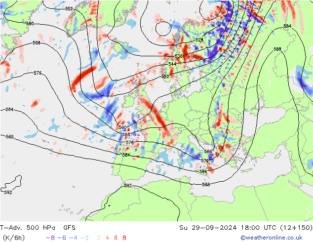 T-Adv. 500 hPa GFS Su 29.09.2024 18 UTC