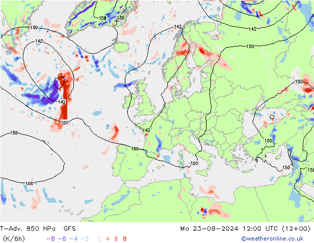 T-Adv. 850 hPa GFS september 2024