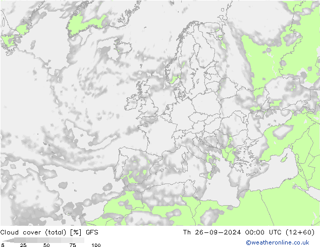 Bewolking (Totaal) GFS do 26.09.2024 00 UTC