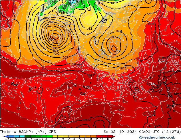 Theta-W 850hPa GFS Sa 05.10.2024 00 UTC