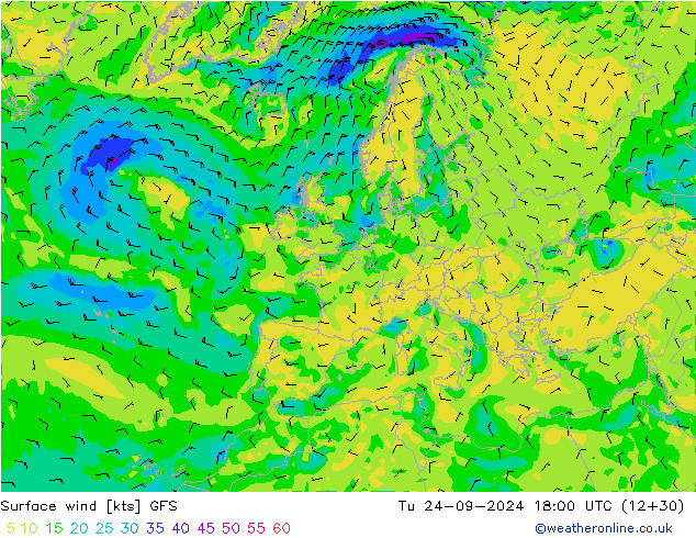  10 m GFS  24.09.2024 18 UTC