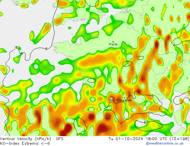 Convectie-Index GFS di 01.10.2024 18 UTC