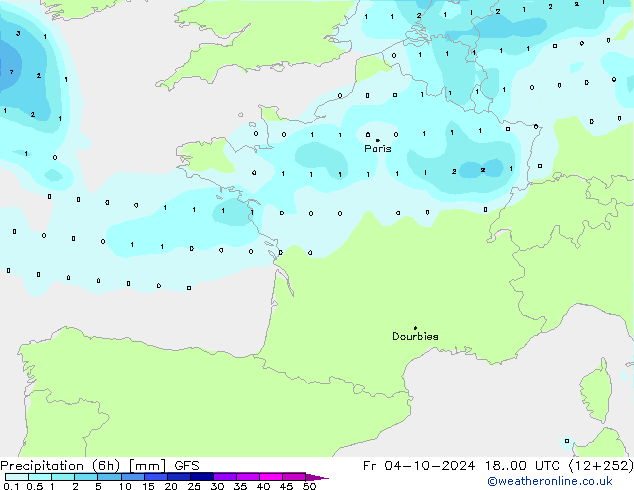 Z500/Yağmur (+YB)/Z850 GFS Cu 04.10.2024 00 UTC