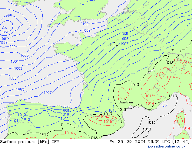 GFS: Qua 25.09.2024 06 UTC