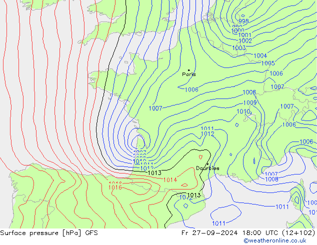 GFS: пт 27.09.2024 18 UTC