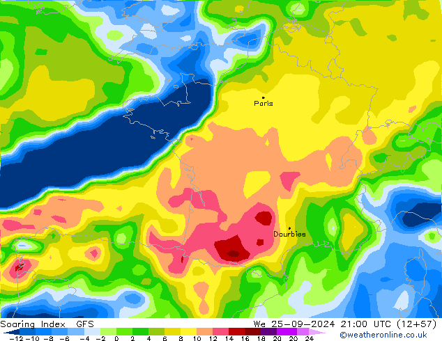 Soaring Index GFS ср 25.09.2024 21 UTC