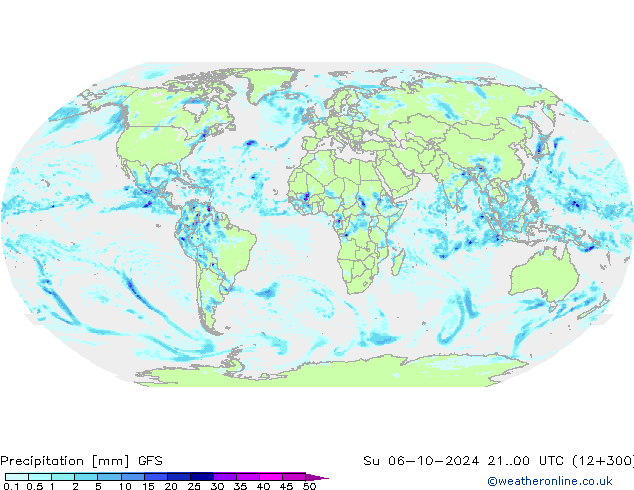 Precipitazione GFS dom 06.10.2024 00 UTC